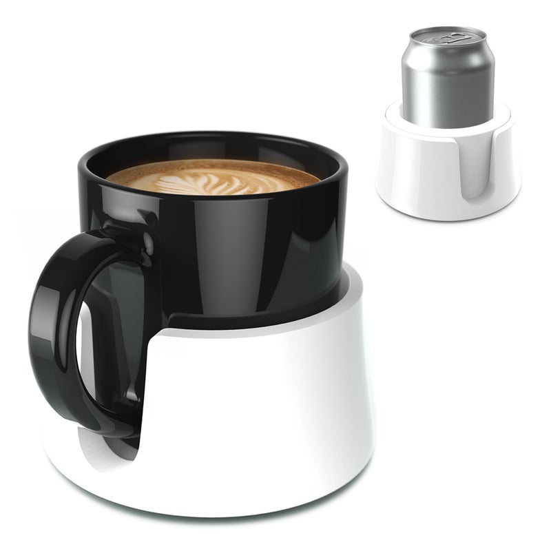 HIT PRODUCTS TableCoaster - Original Anti-Spill Table and Desk Cup Holder, Glacier White - RV and Boat Drink Holder, A Tip-Proof Coaster with Tacky Base and Walled Profile to Prevent Spilled Drinks - Image 1